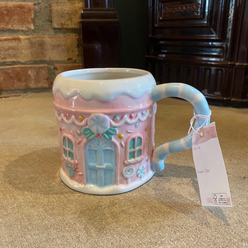 Gingerbread House Mug in Pink - NWT